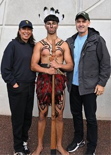 Kapa Haka group leader with his parents