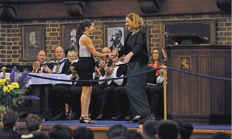 Rachel Lory receiving the Sir John Graham Staff Scholarship Award